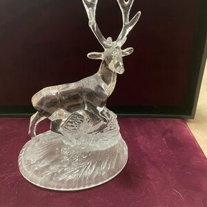Silver Glass Art Deer Sculpture